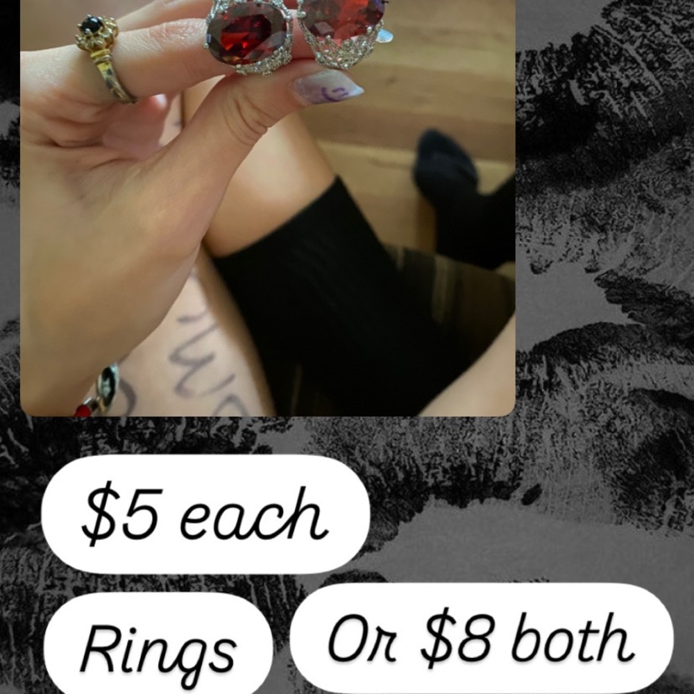 Elegant Red and Silver Rings